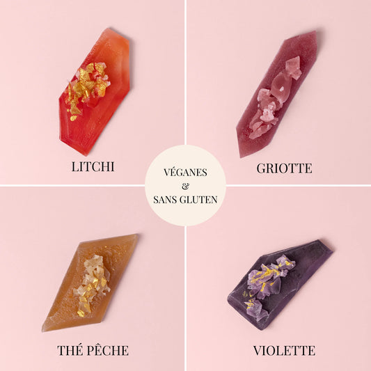 Sapphire collection - 4 edible crystals