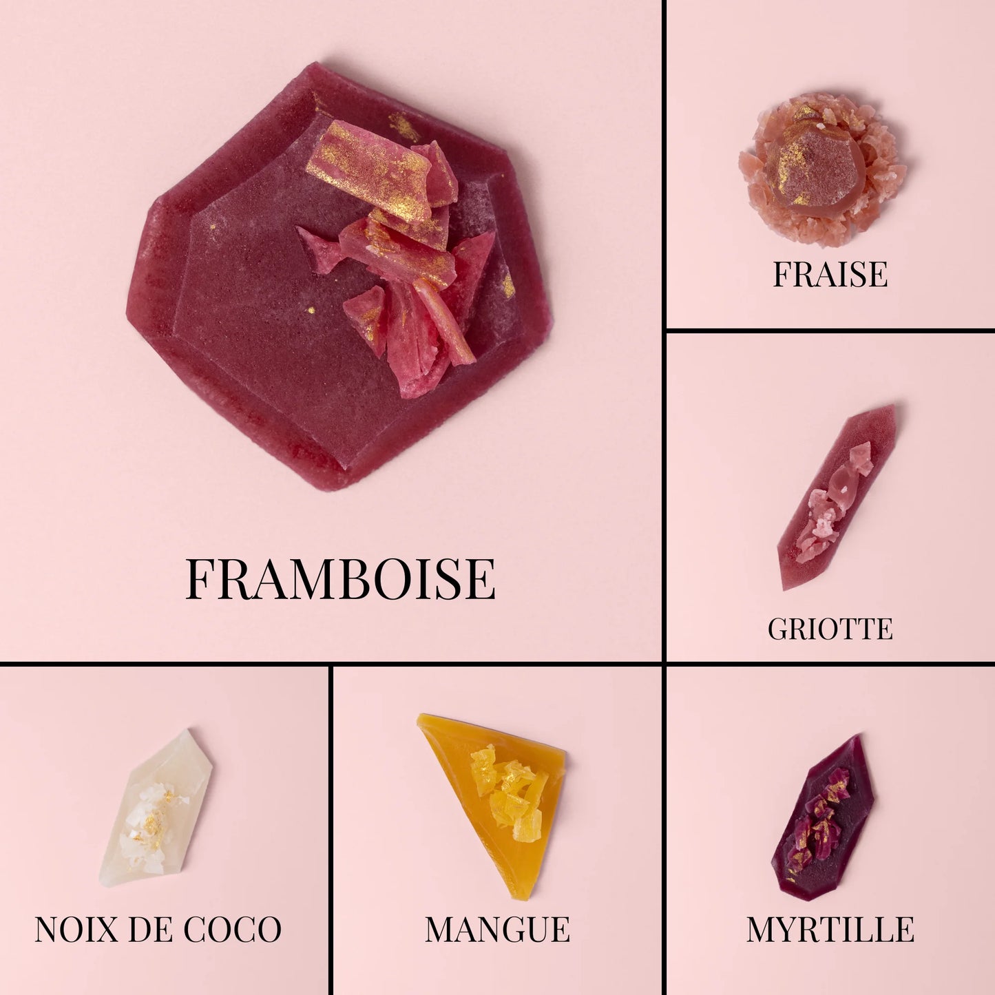 Tourmaline collection - 6 edible crystals