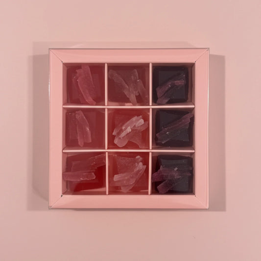 Mini Coffret de 9 cristaux comestibles aux Fruits Rouges