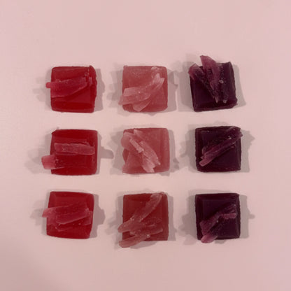 Mini Box of 4 edible crystals with Red Fruits