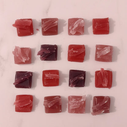Mini Box of 4 edible crystals with Red Fruits